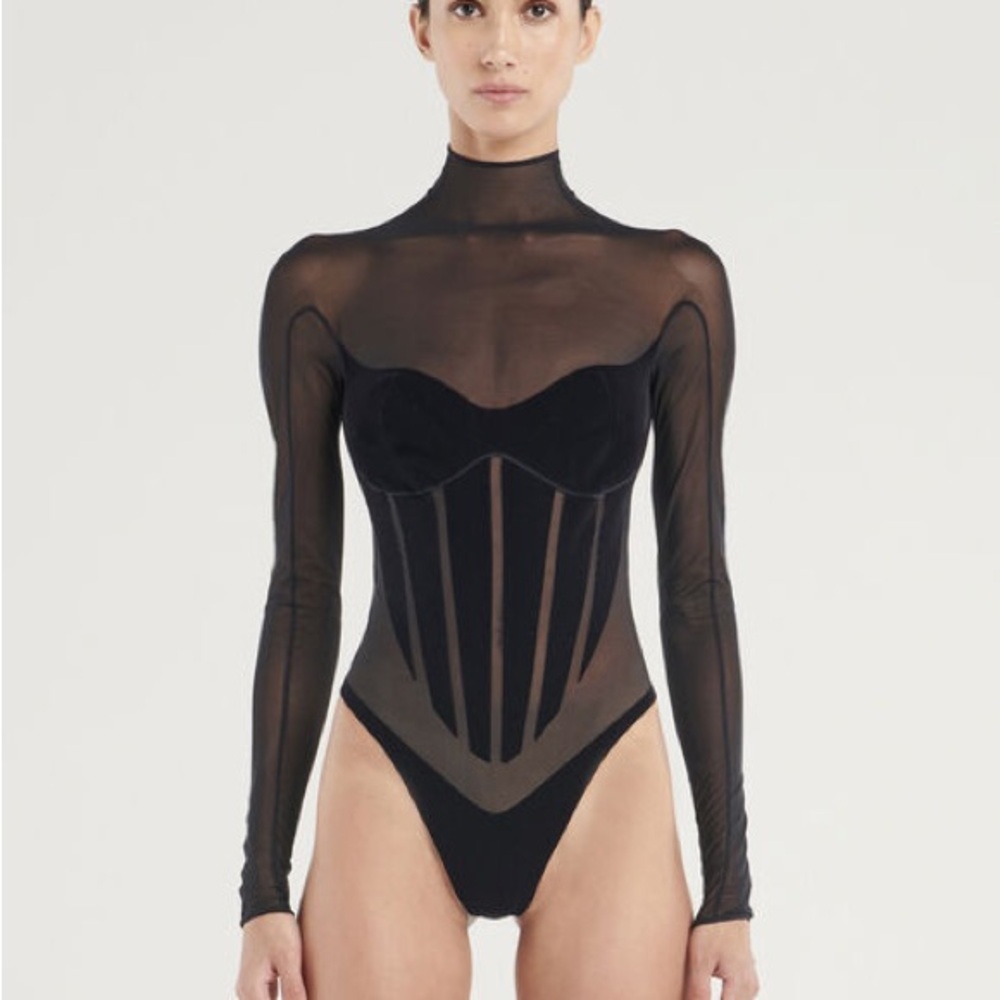 Wolford Sheer Black Bodysuit